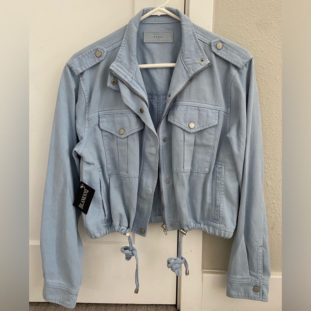 Blank NYC Cropped Denim Utility Jacket Size S